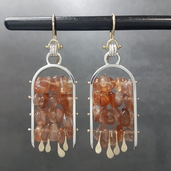 Celestial Ladder Earrings - Sunstone