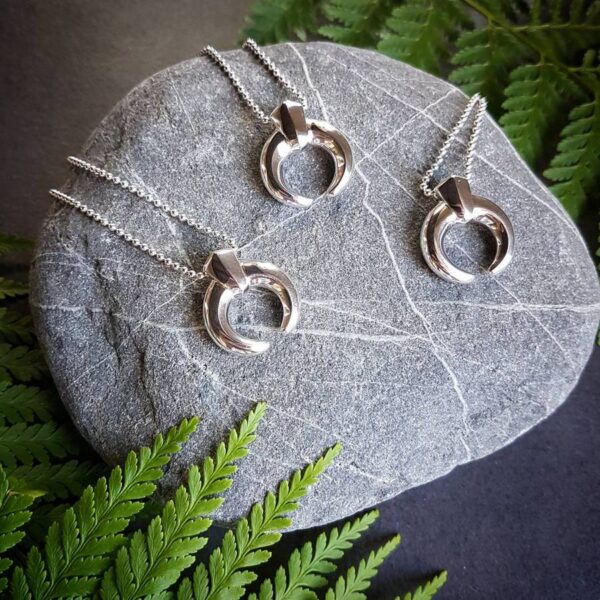 Crescent Moon Silver Pendant
