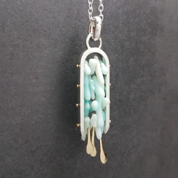 ladder pendant dyed coral
