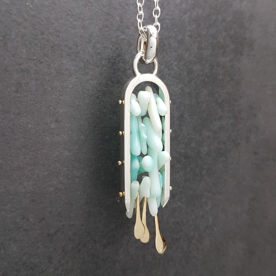 ladder pendant dyed coral