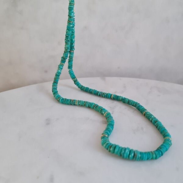 turquoise & gold bead necklace