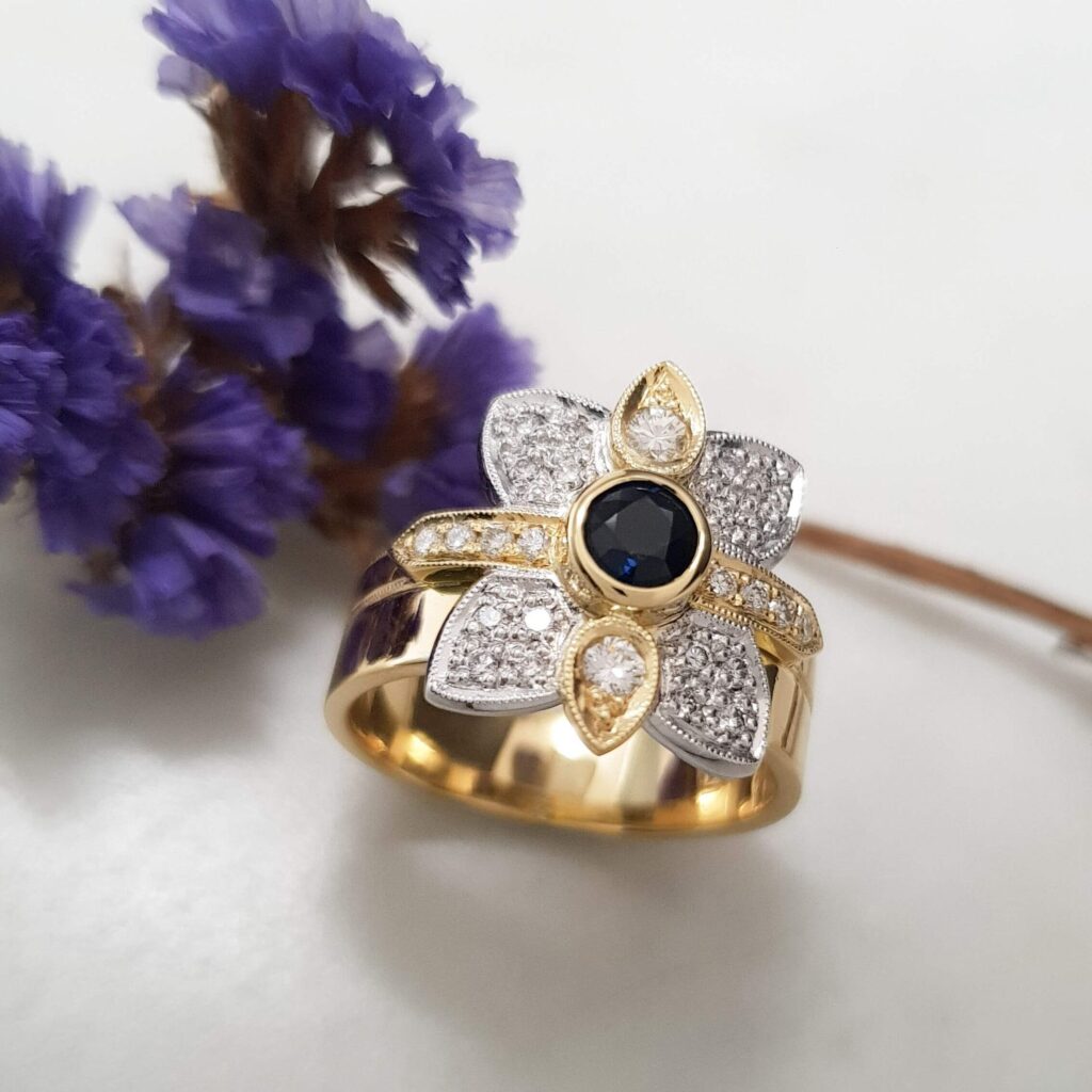 Bespoke diamond gem ring