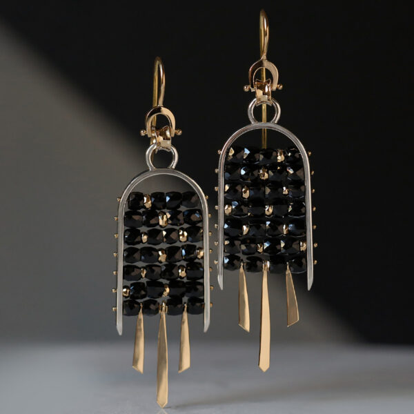 black celestial ladder earrings large