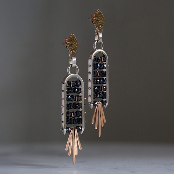 black ladder earrings