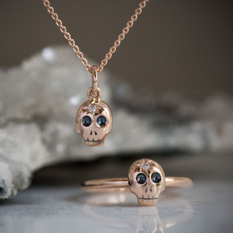 The Hunter - Shrunken Head Pendant, Rose Gold & Diamond - Image 6