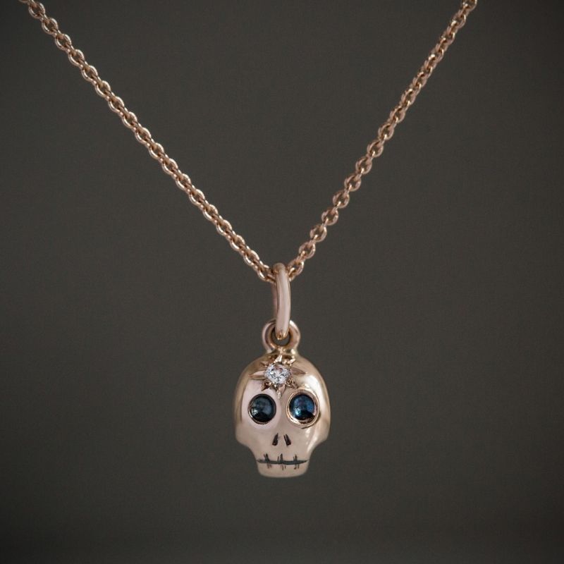 The Hunter - Shrunken Head Pendant, Rose Gold & Diamond - Image 4