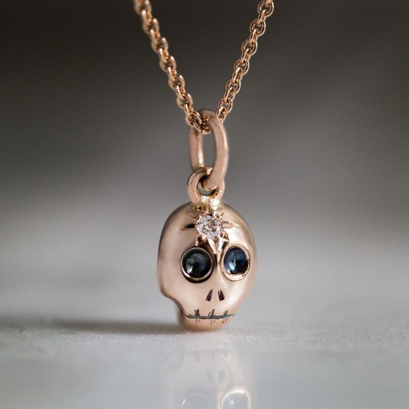 The Hunter - Shrunken Head Pendant, Rose Gold & Diamond - Image 2