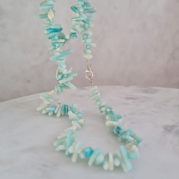 dyed coral and pearl necklace