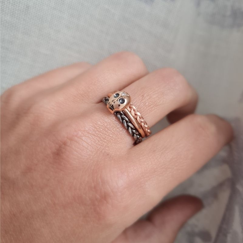 The Hunter - Shrunken Head Ring, Rose Gold & Diamond - Image 7
