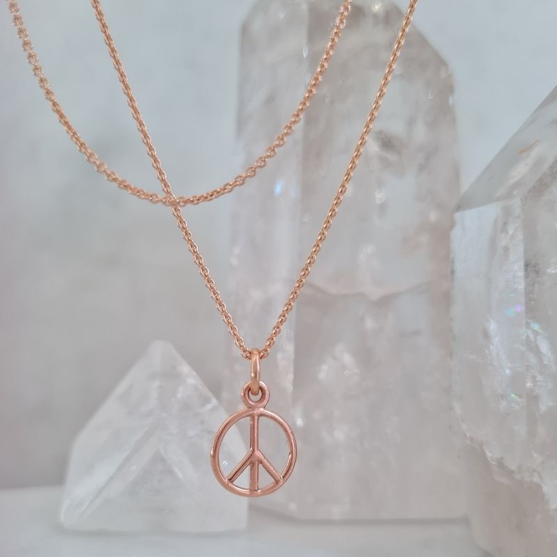 peace pendant rose gold
