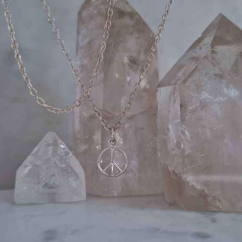 peace pendant silver