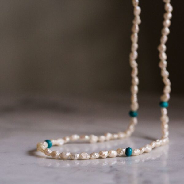 pearl & turquoise necklace