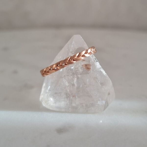 plaited stacking ring rose gold