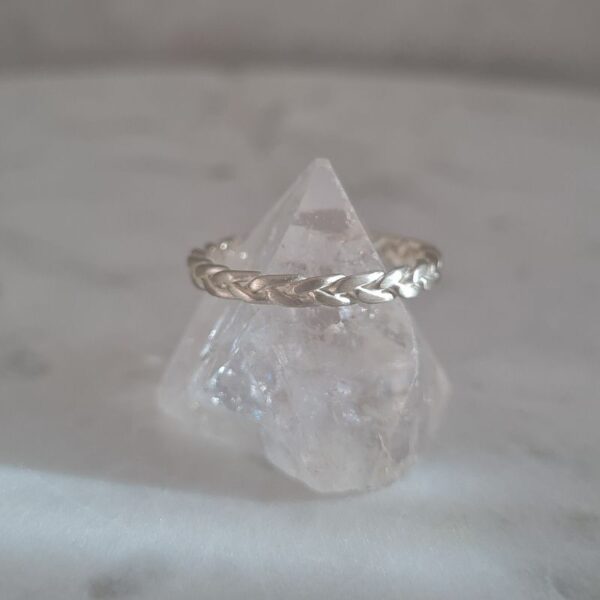 plaited stacking ring silver