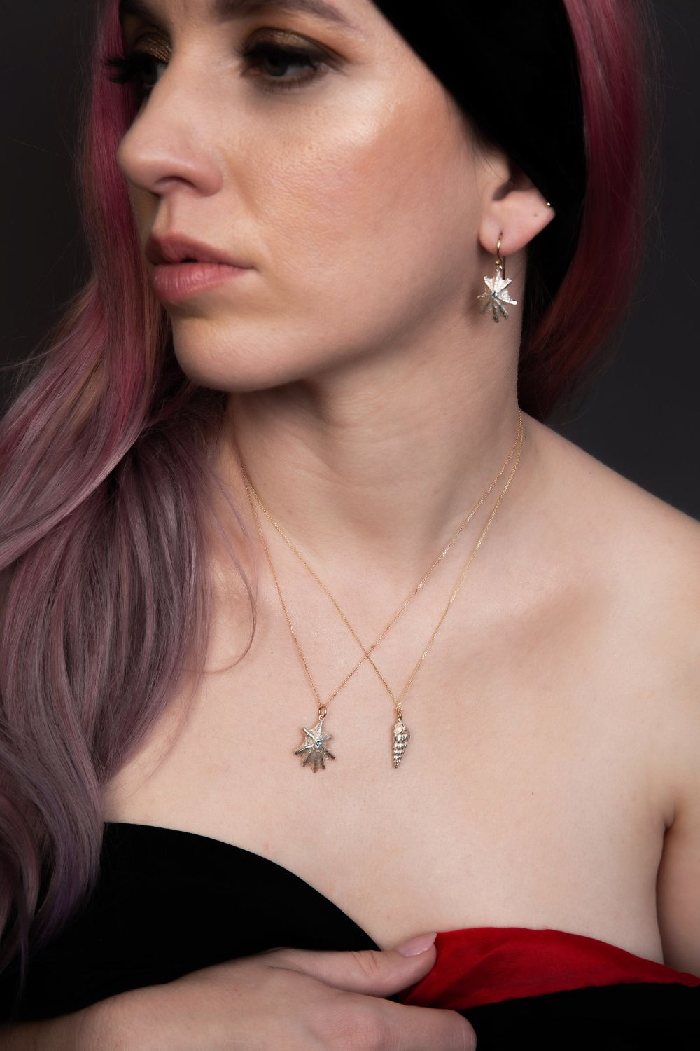 shell jewellery silver and gold