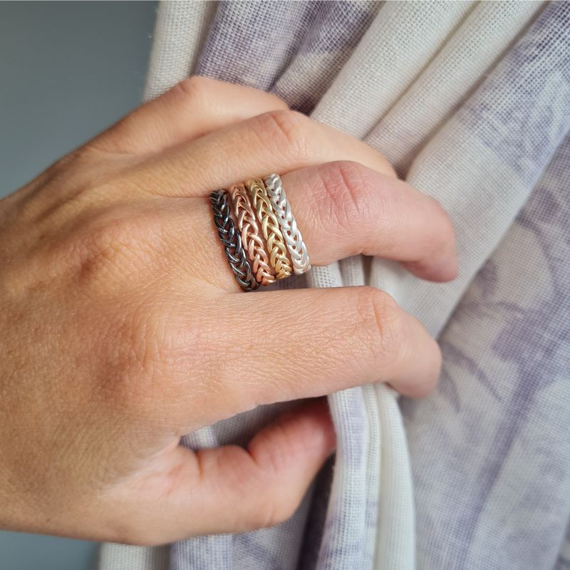 Braided Stacking Ring - Silver - Image 2