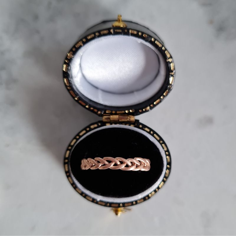 plaited stacking ring medium rose gold