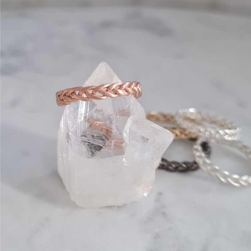 Braided Stacking Ring - Rose Gold - Image 3
