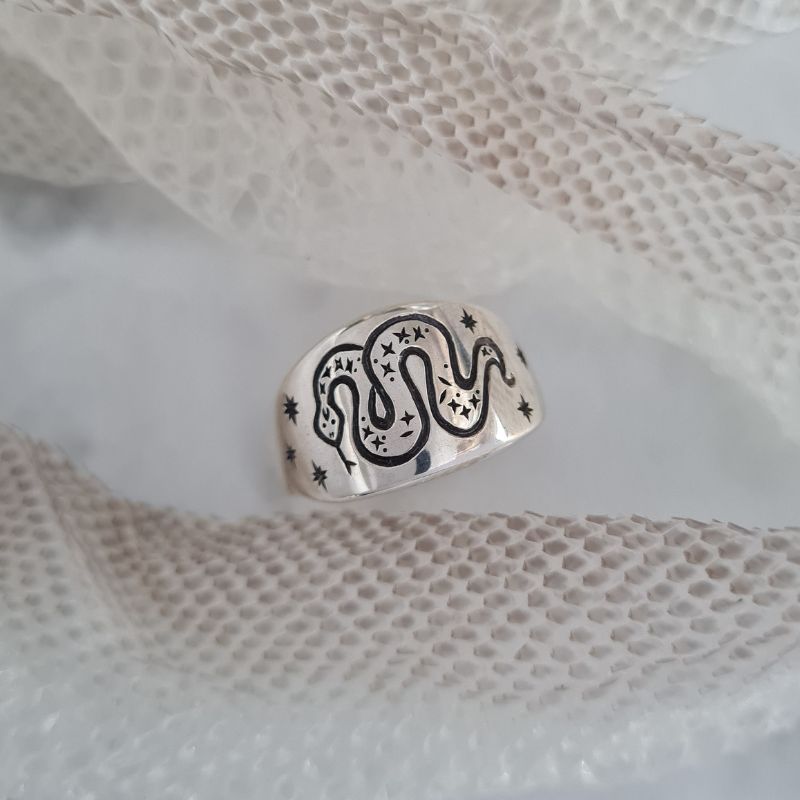 Snake Art Ring - Silver - Image 2