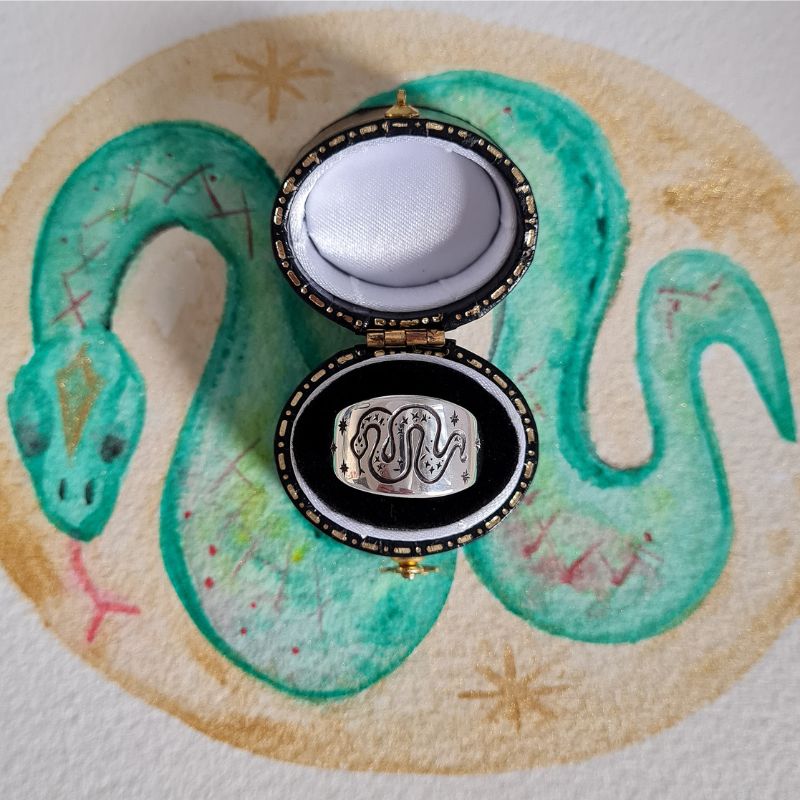 Snake Art Ring - Silver - Image 4