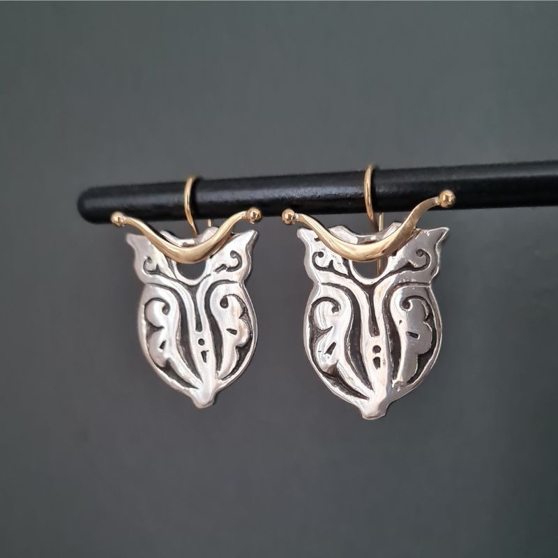 Rus Earrings - Silver and Gold - Image 3
