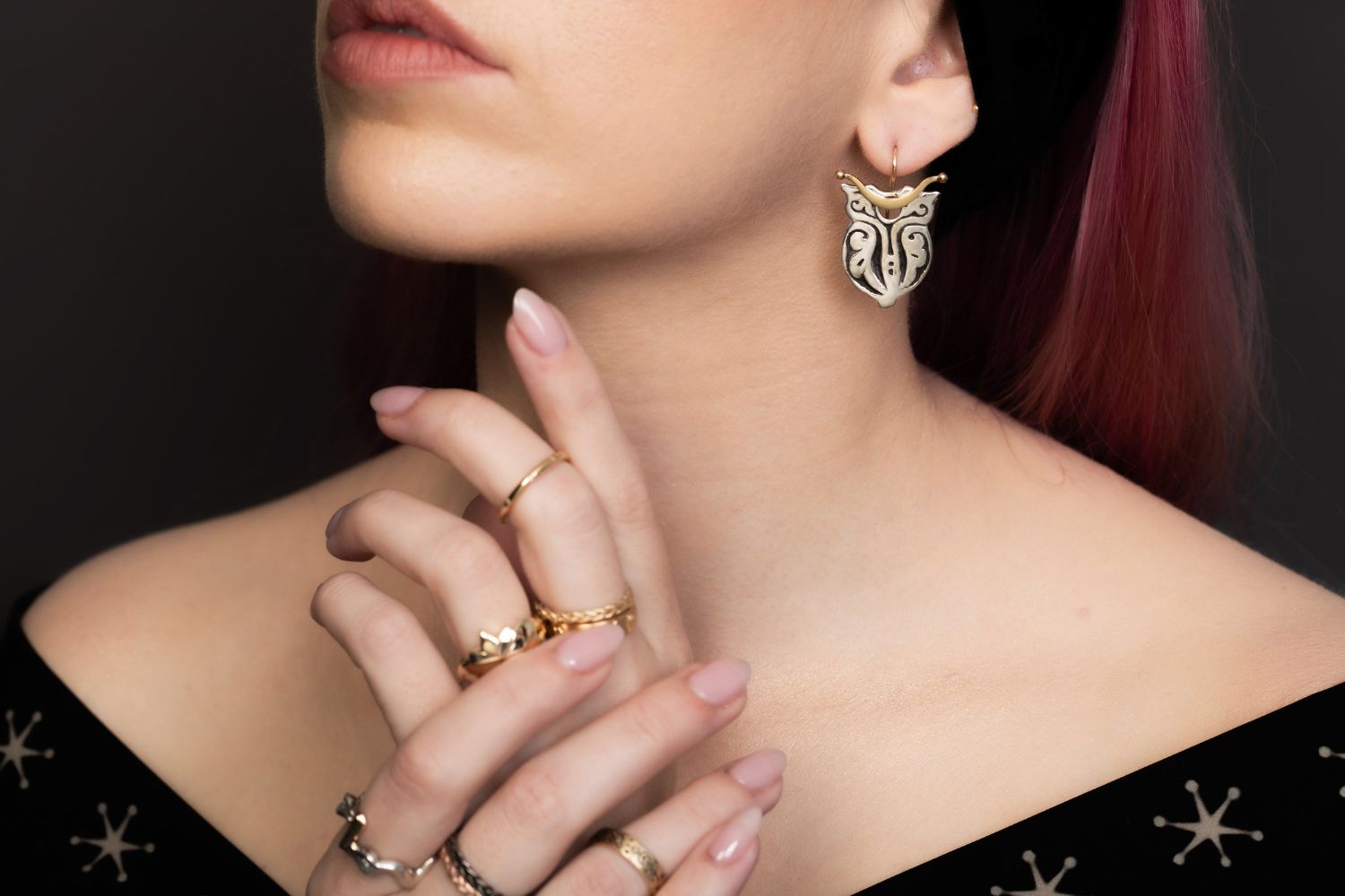 Rus Earrings - Silver and Gold - Image 4