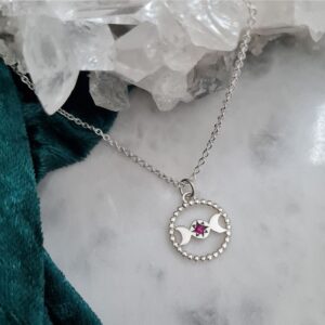 Goddess pendant with star set Ruby