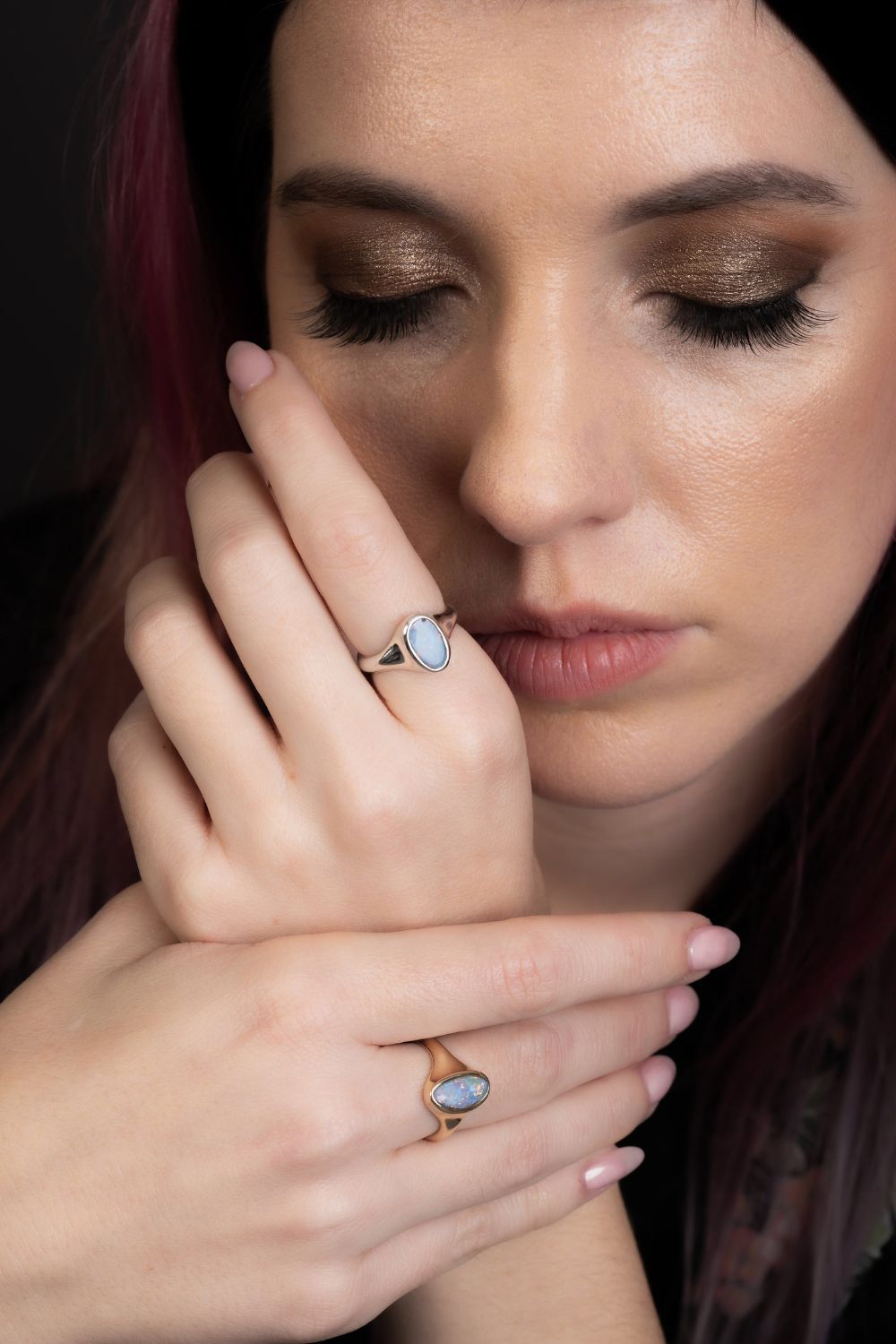 Opal Solitaire Ring - Yellow Gold - Image 4