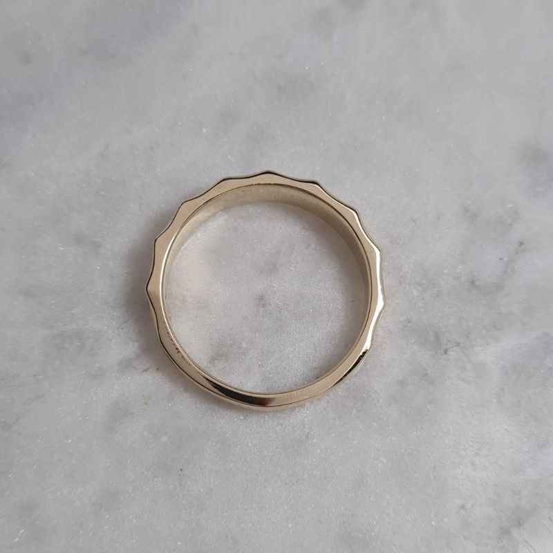 Bamboo Band - Yellow gold with diamonds - Image 3