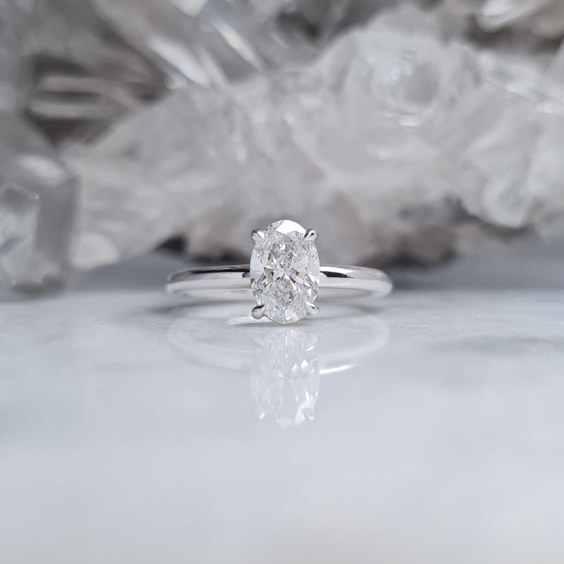 Lab Grown Diamond Solitaire Ring - White Gold - Image 5