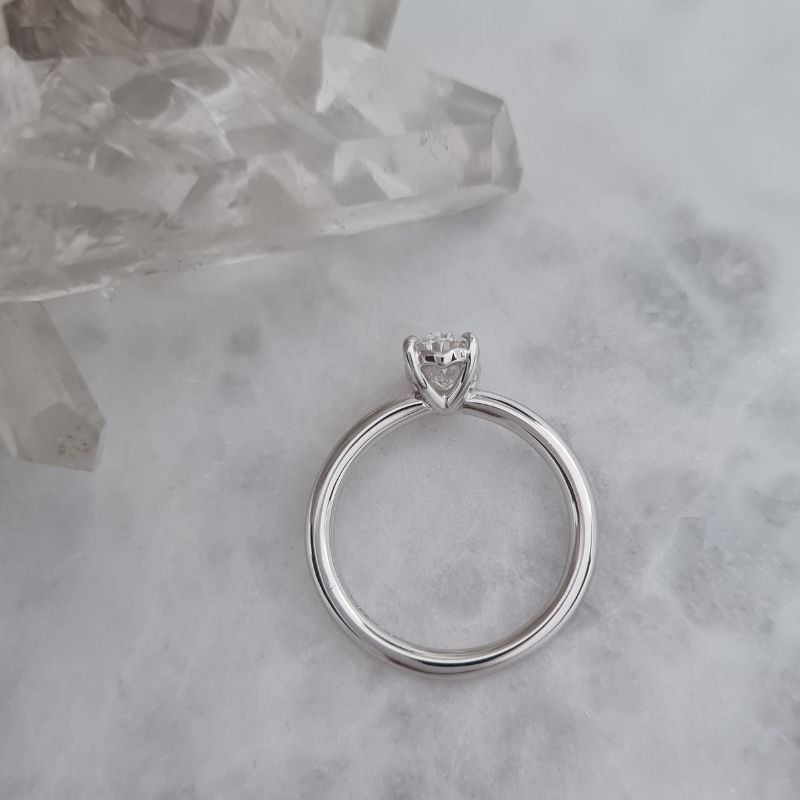 Lab Grown Diamond Solitaire Ring - White Gold - Image 3