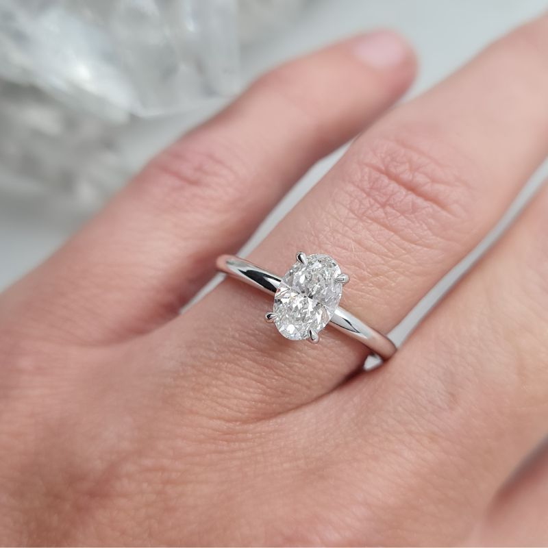 Lab Grown Diamond Solitaire Ring - White Gold - Image 2