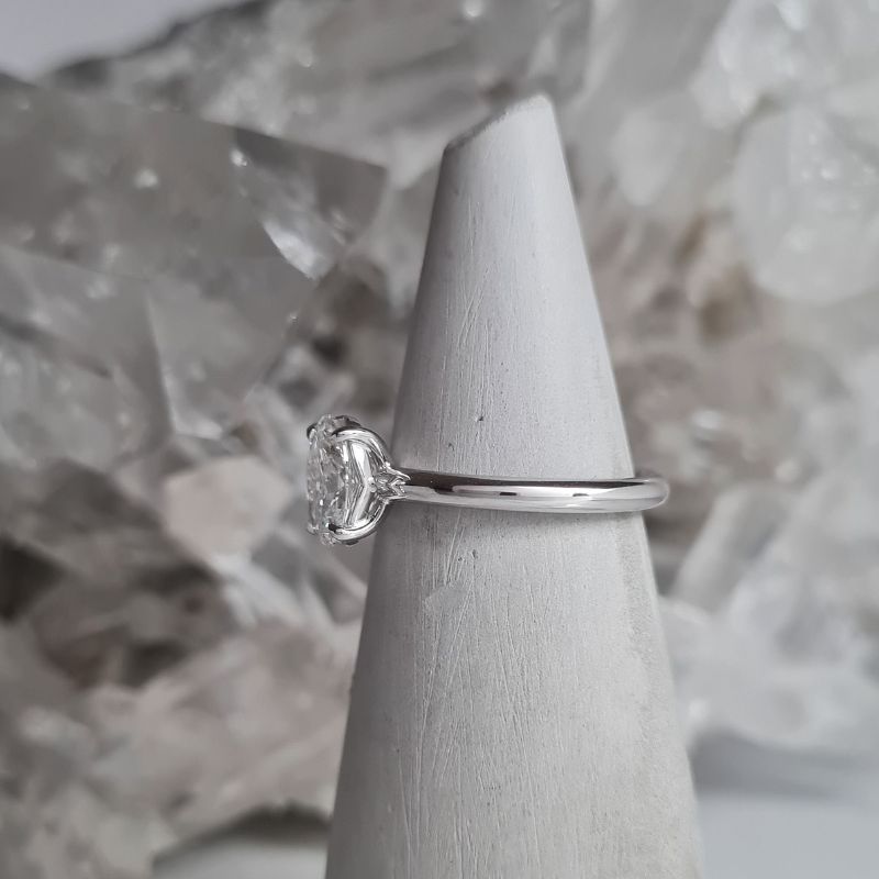Lab Grown Diamond Solitaire Ring - White Gold - Image 4