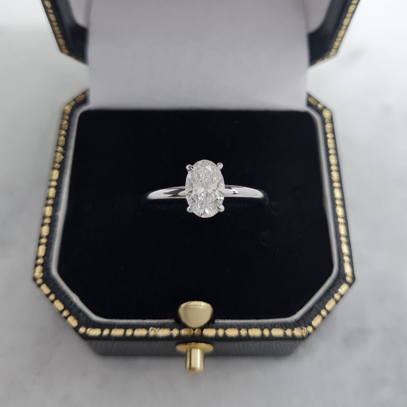 Lab Grown Diamond Solitaire Ring - White Gold - Image 6