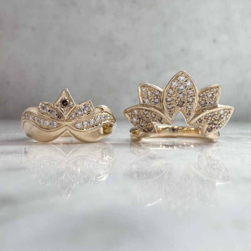 Baby Lotus - Yellow Gold Diamond Set - Image 5