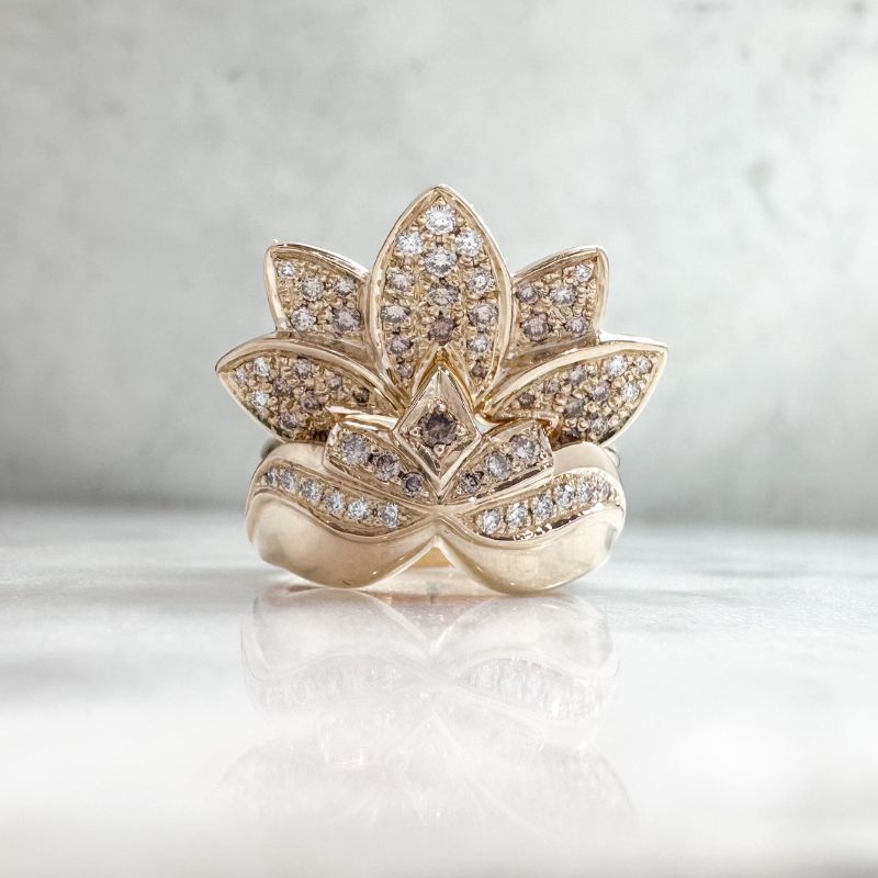 Baby Lotus - Yellow Gold Diamond Set - Image 7