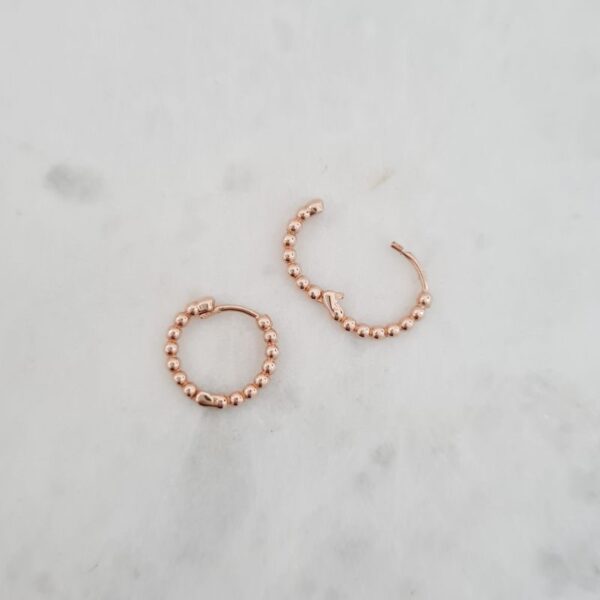 juju gems jewellery huggie dot earrings in solid 9ct rose gold