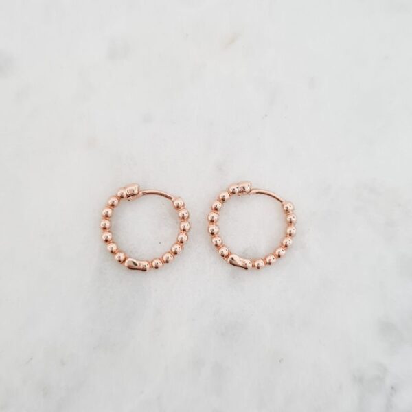 juju gems jewellery huggie dot earrings in solid 9ct rose gold
