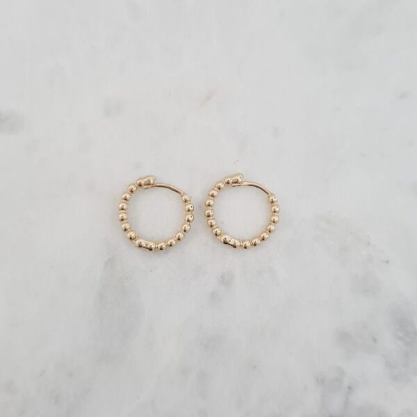 Juju gems jewellery huggie dot earrings in solid 9ct yellow gold
