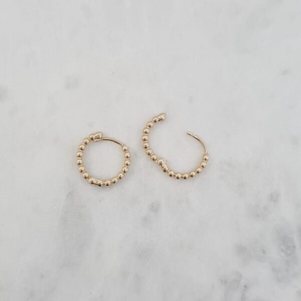 Juju gems jewellery huggie dot earrings in solid 9ct yellow gold