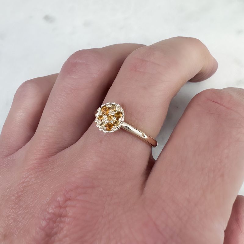 Petite Galaxy Ring - Yellow Gold with Citrine - Image 3