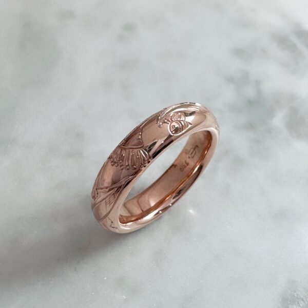 18ct rose gold flowering gum ring