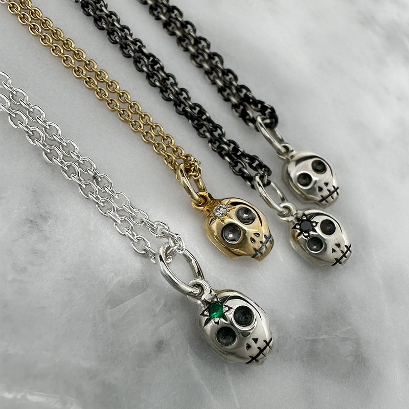 The Hunter - Shrunken Head Pendant, Yellow Gold & Diamond - Image 5