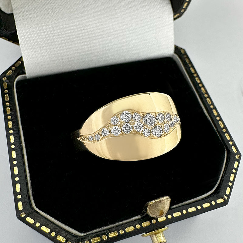 Flat Signet Ring - Diamond Set Milky Way - Image 5