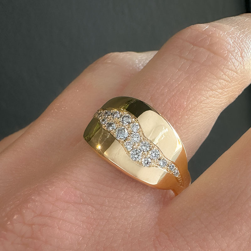 Flat Signet Ring - Diamond Set Milky Way - Image 3