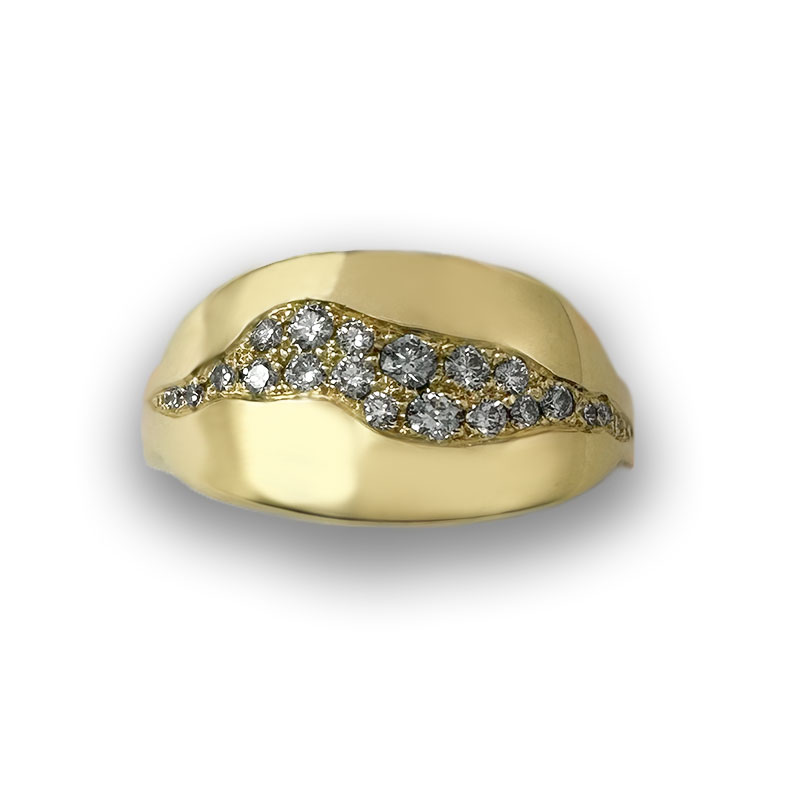 Flat Signet Ring - Diamond Set Milky Way - Image 6